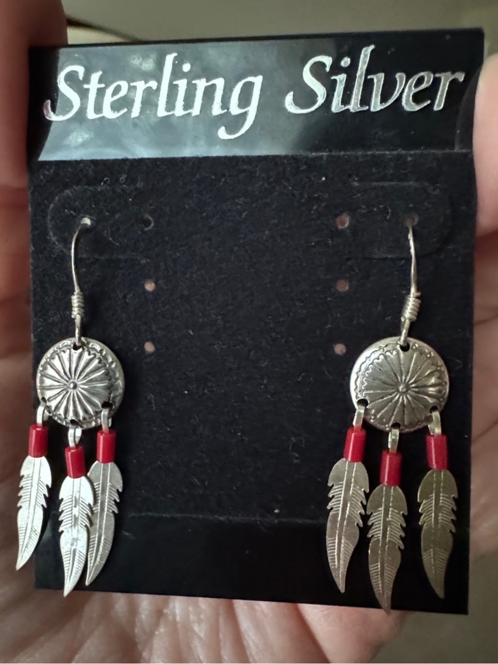 Sterling Silver dangle concho earrings